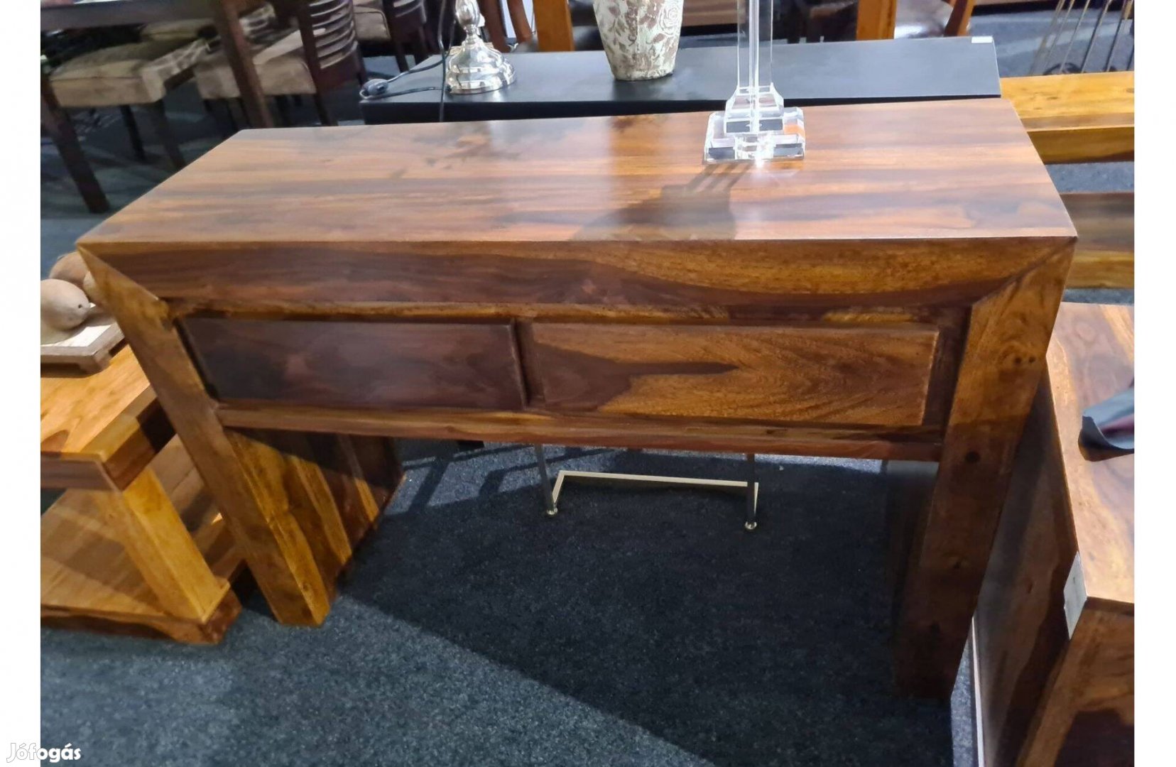 Exkluzív rózsafa konzolasztal 115 cm 2 fiókkal