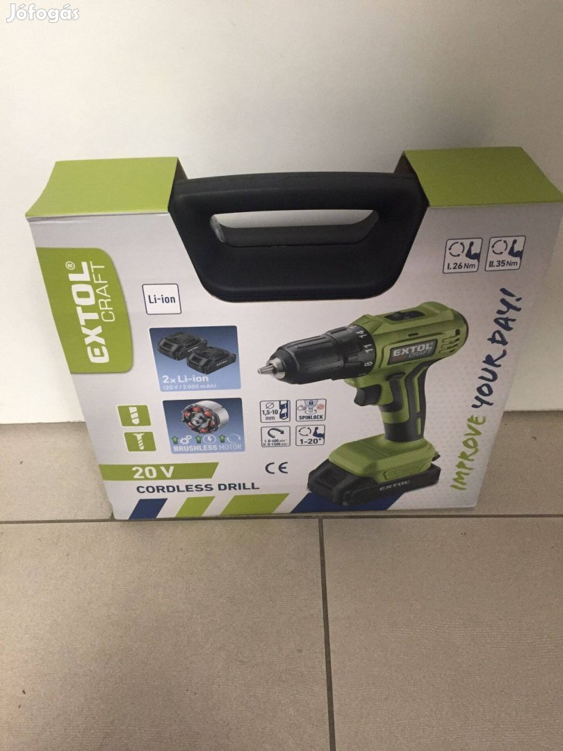 Extol 402450 Akkus fúró-csavarozó, Power Share, 20V, kefementes motor,