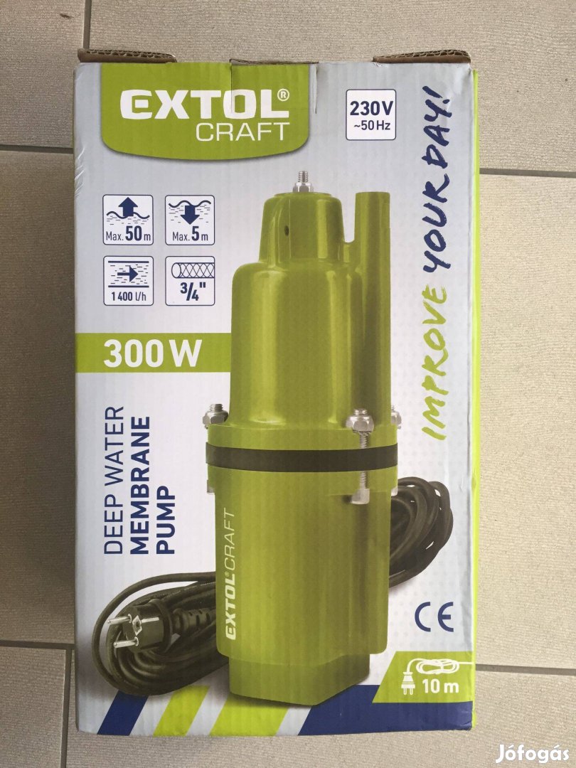 Extol 414170 Mélykúti membrános szivattyú 300W, 10m kábel