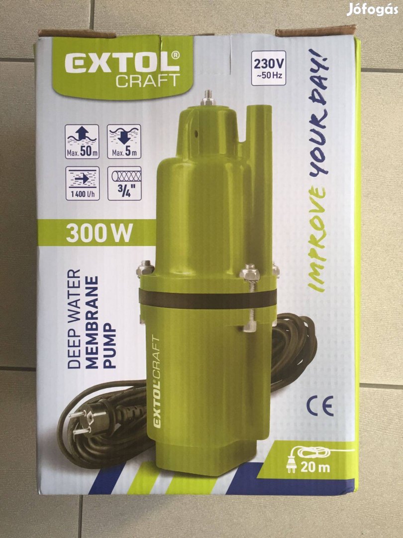 Extol 414171 Mélykúti membrános szivattyú, 300W, 20m kábel