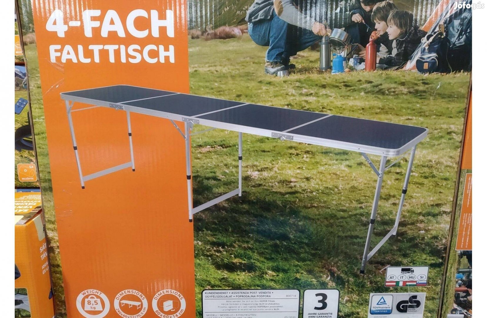 Extra Nagy 2,4 Méteres kemping party tapétázó asztal új