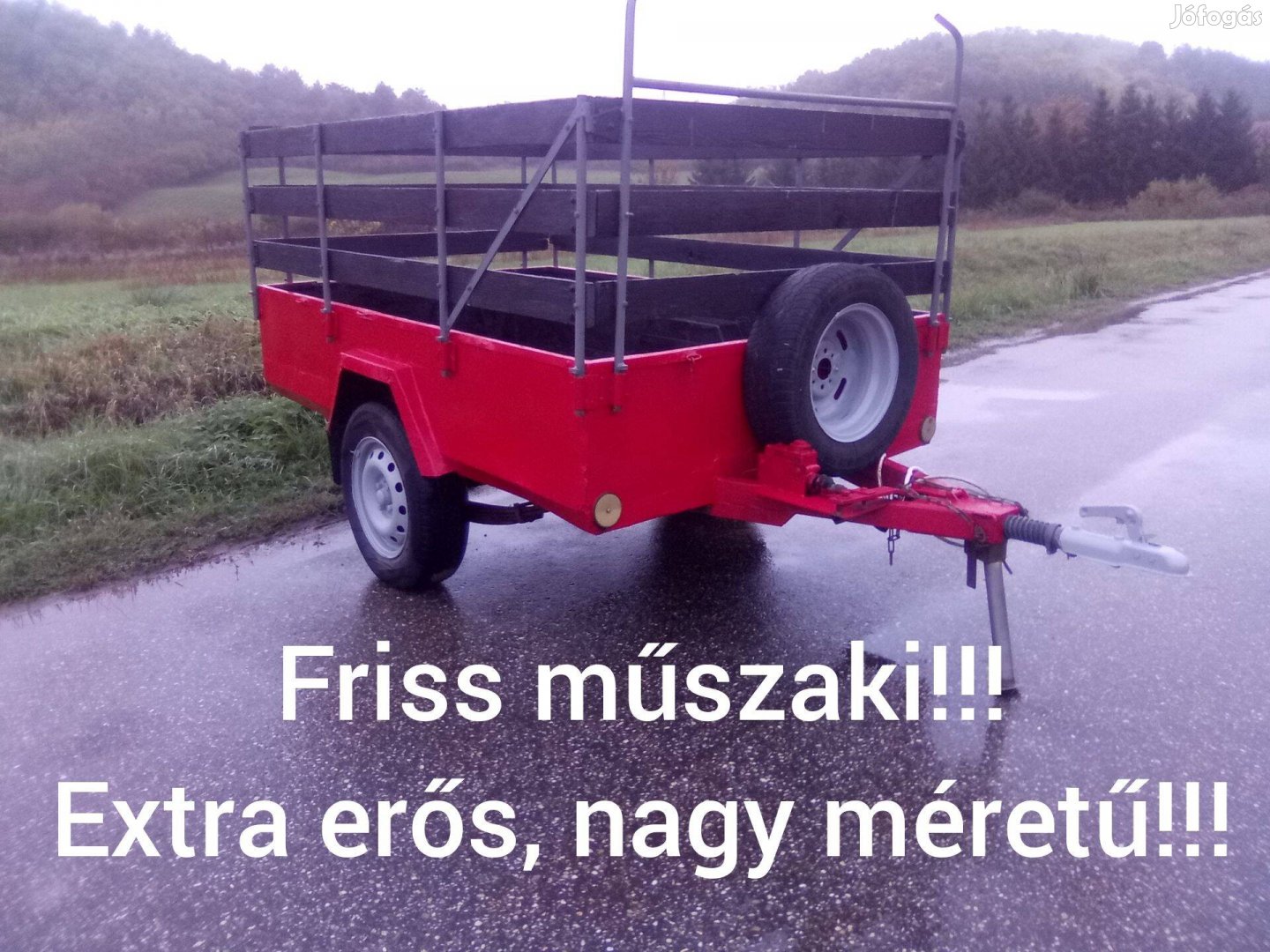 Extra erős140x220cm kiváló állapotú utánfutó friss műszakival eladó