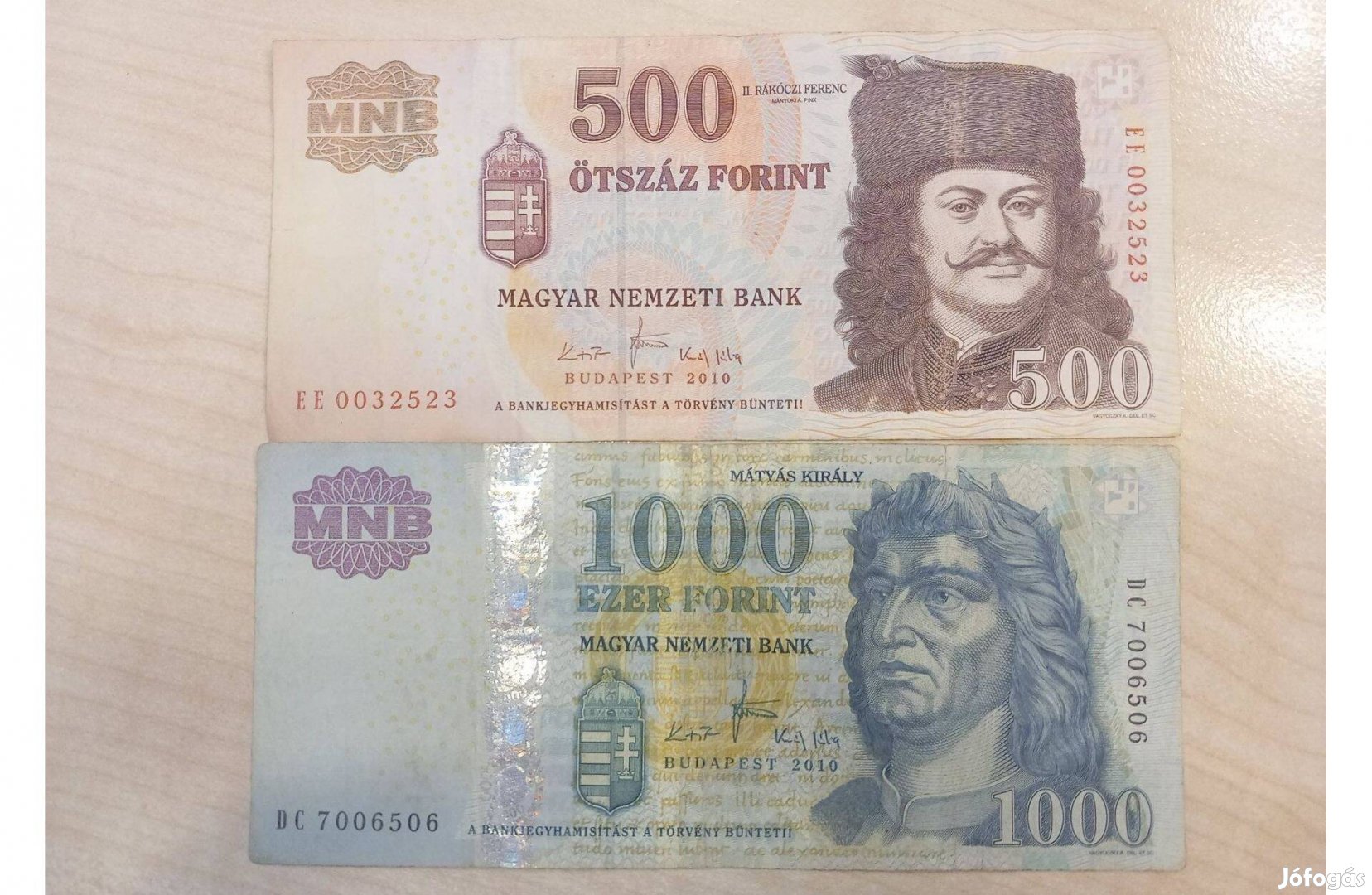 Ezerötszáz forint 2010 VF