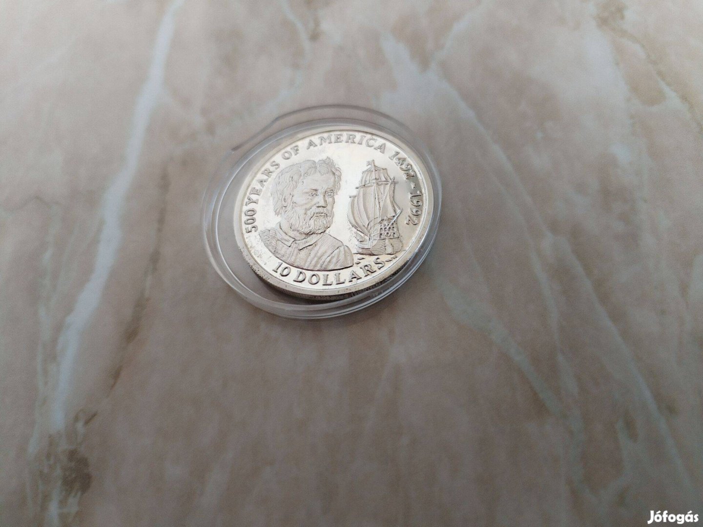 Ezüst 10 Dollár 1492-1992 Amerika felfedezése ritka db