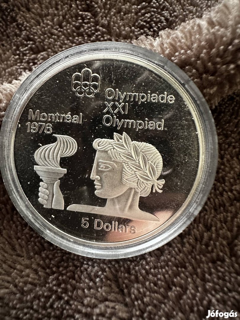 Ezüst Kanada 5 Dollár 1974 Montreal 1976 Proof