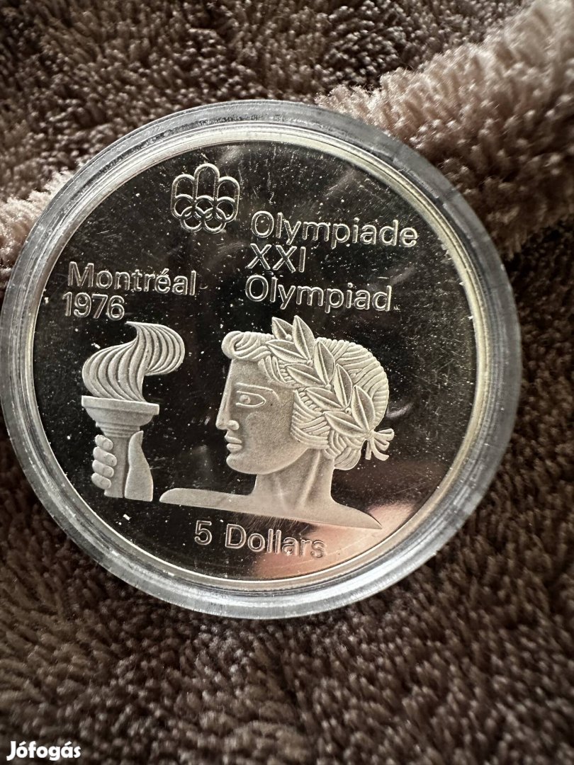 Ezüst Kanada 5 Dollár 1974 Montreal 1976 Proof