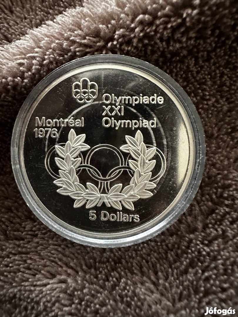 Ezüst Kanada 5 Dollár 1974 Montreal 1976 Proof