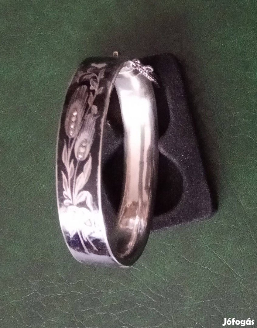 Ezüst karkötő antik 800-as ezüst gyászékszer gyászkarkötő