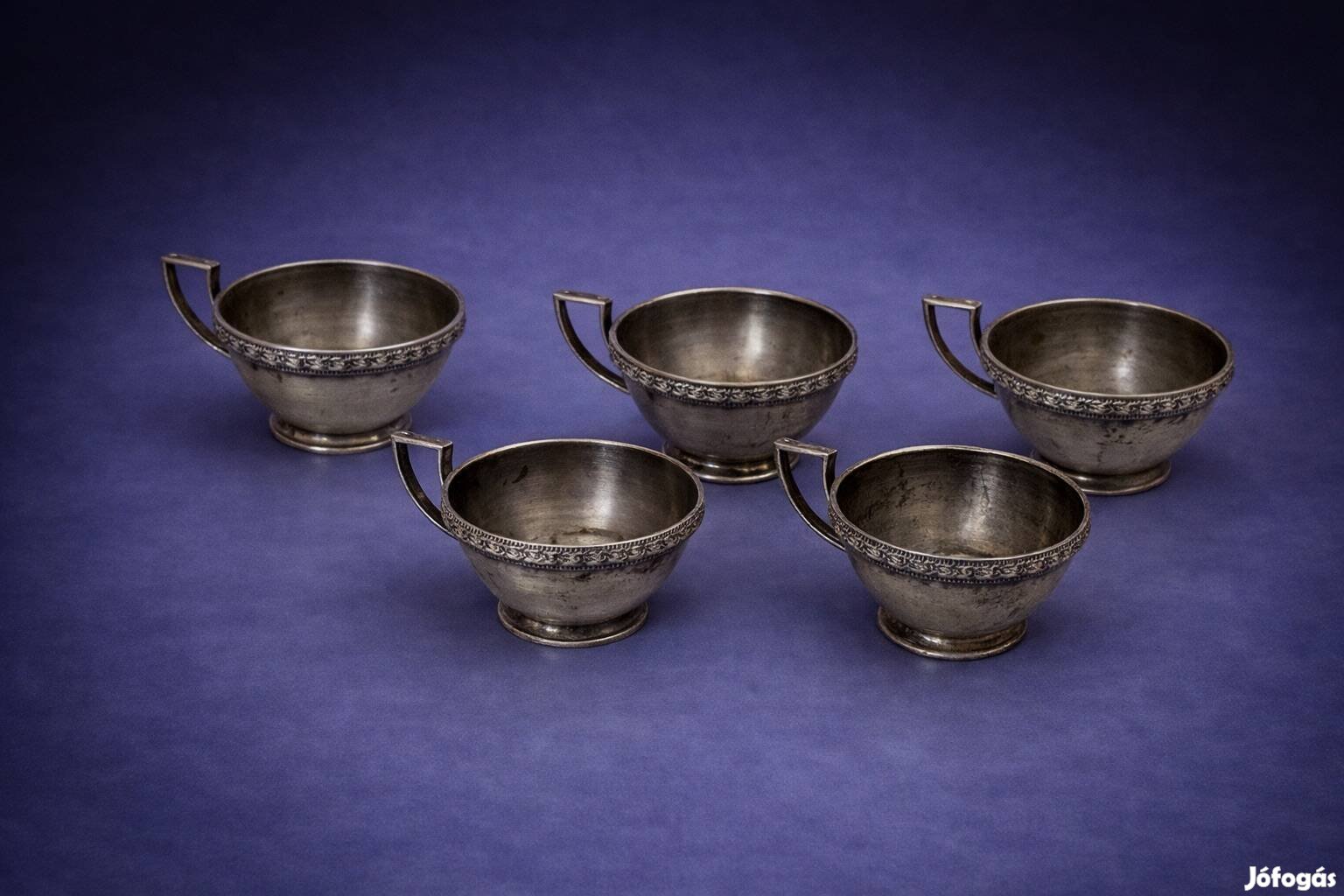 Ezüst kávés csésze szett 5 darabos