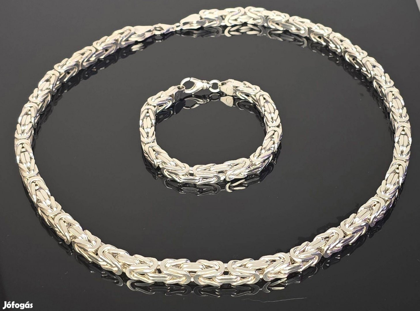 Ezüst lánc karkötő király lánc szett 925