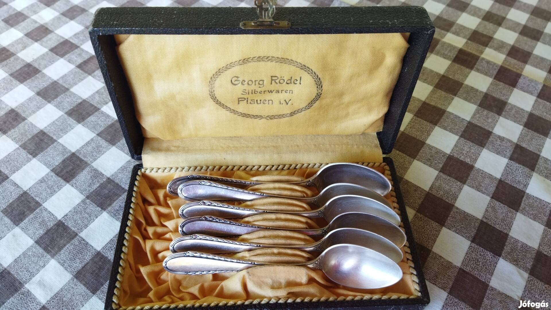 Ezüstözött kiskanál, teáskanál készlet, 6-os