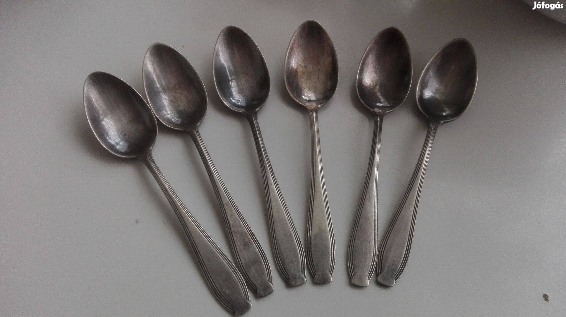Ezüstözött kiskanál készlet Antik jelzet 6 db
