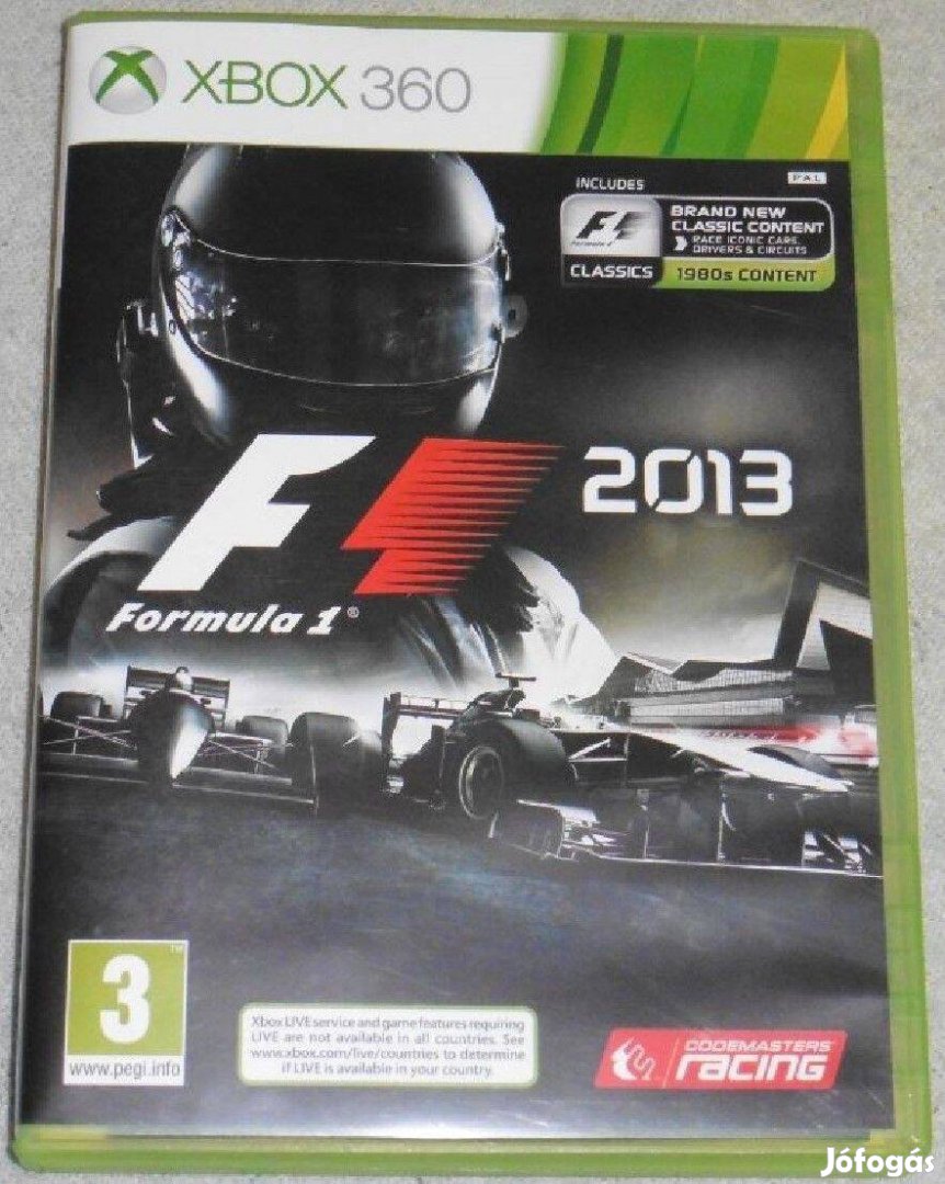 F1 2013 (Forma 1) Gyári Xbox 360 Játék Akár Féláron