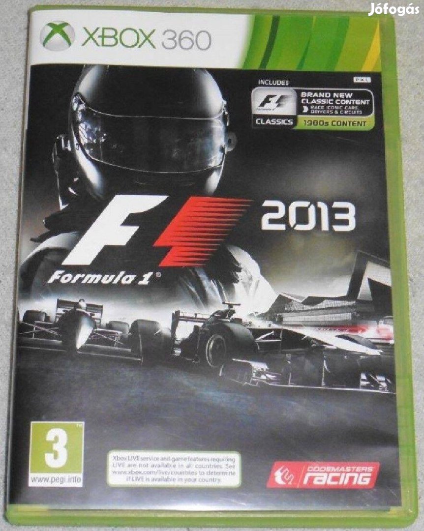 F1 2013 (Forma 1) Gyári Xbox 360 Játék Akár Féláron