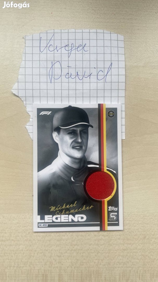 F1 Topps Turbo attax Michael Schumacher Relic kártya