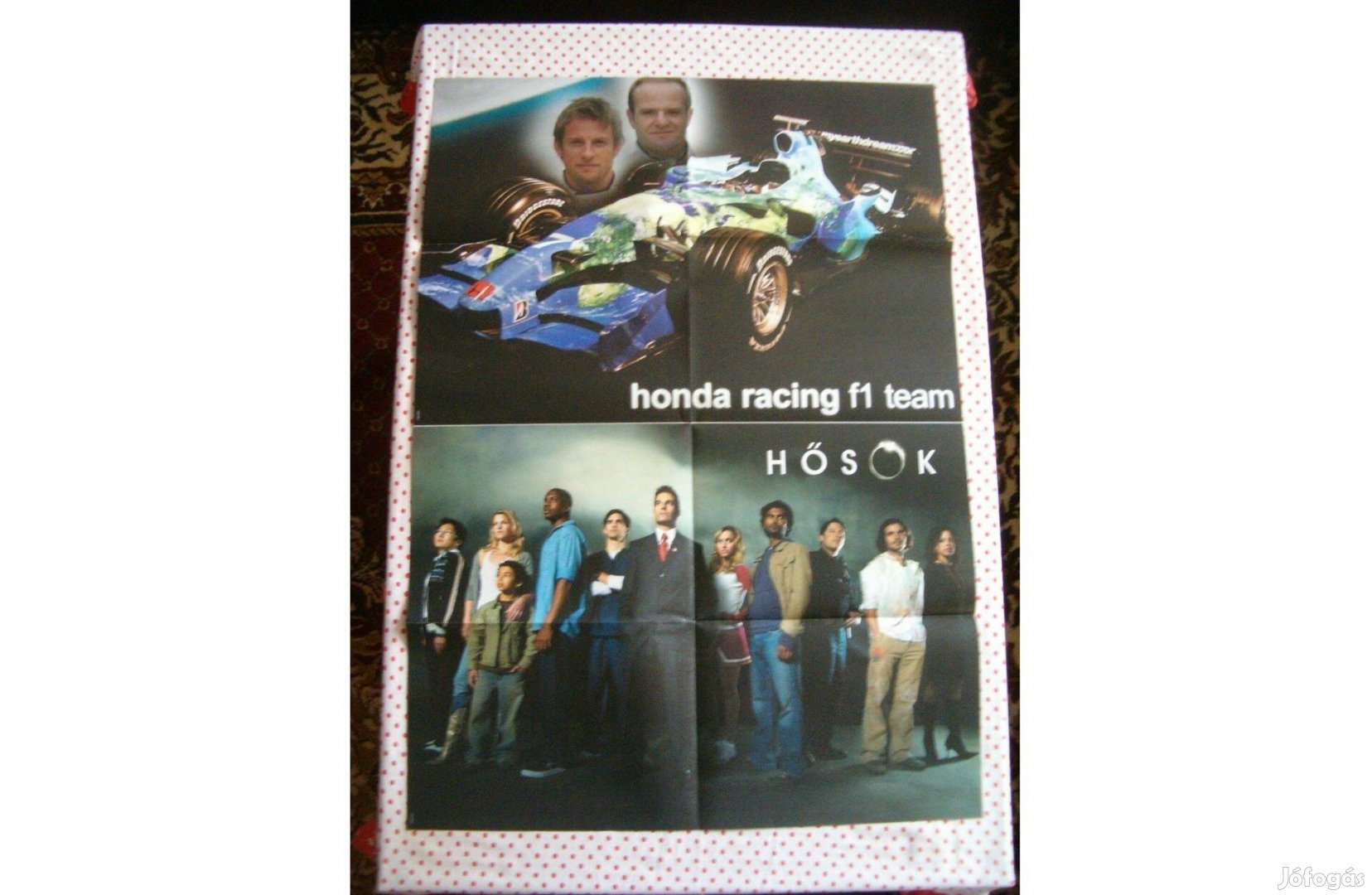 F1, Barrichello, Button + Heroes, 2 oldalas plakát, poszter