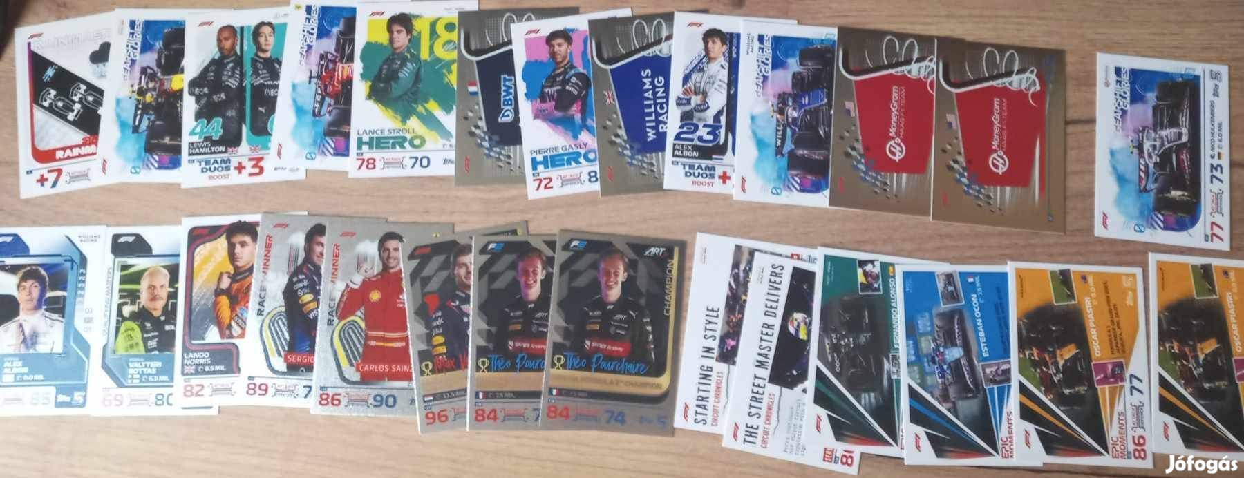 F1 topps turbo attax 2024 kártyák csere