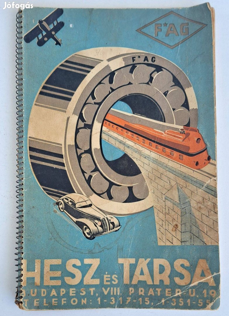 FAG golyóscsapágy katalógus, Hesz és Társa .1937