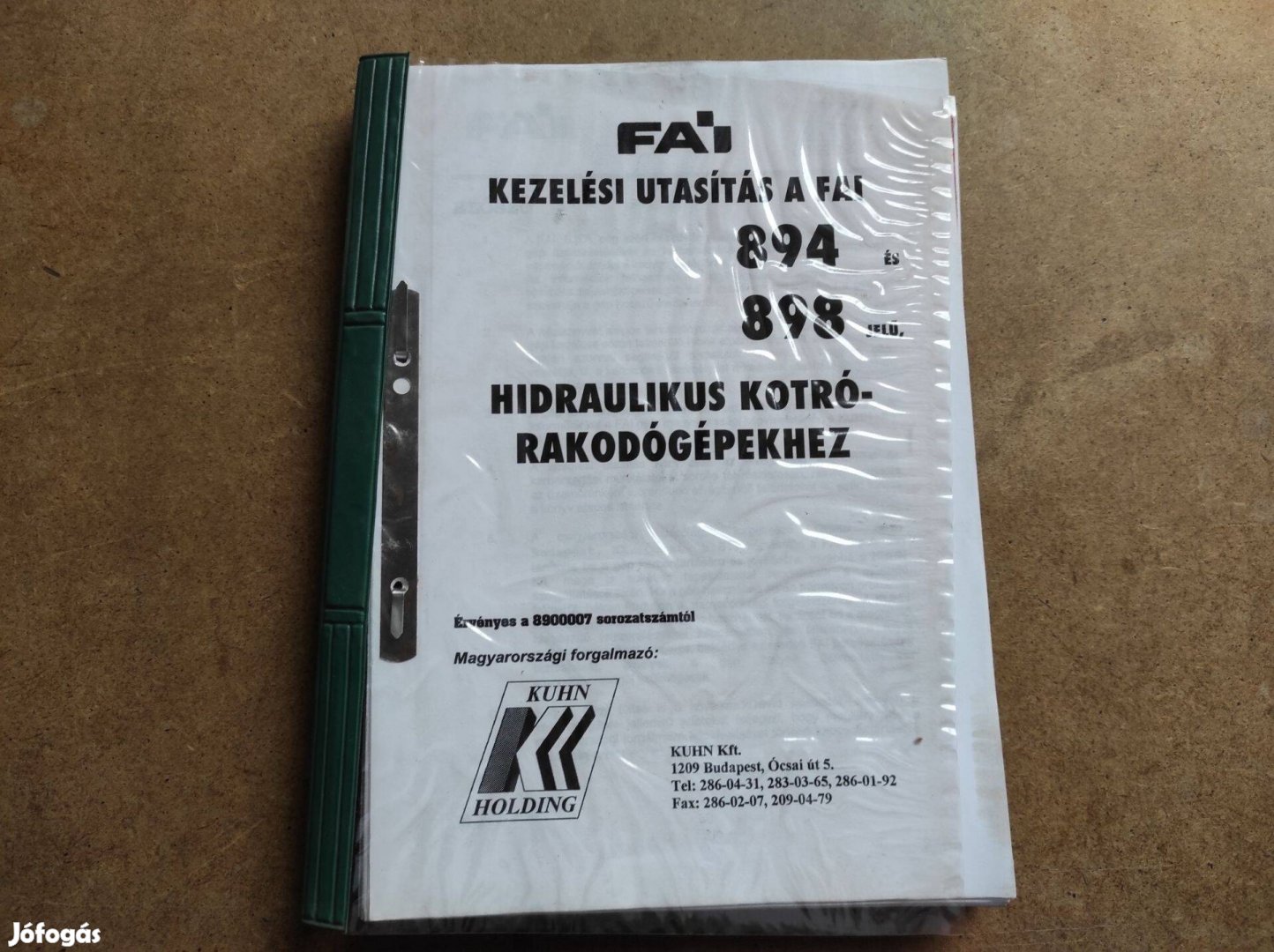 FAI 894 és 898 hidraulikus kotró rakodógép kezelési utasítás