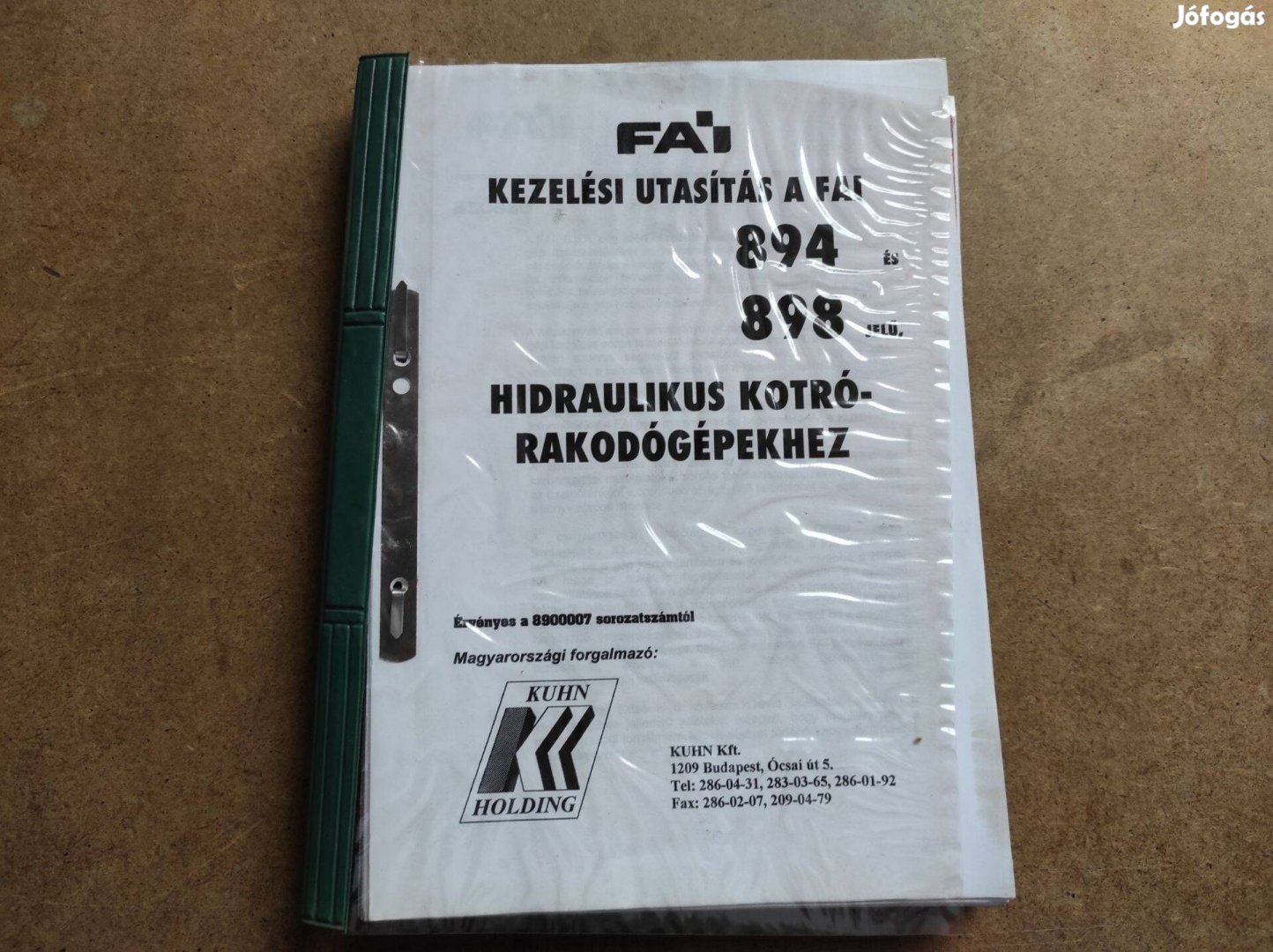 FAI 894 és 898 hidraulikus kotró rakodógép kezelési utasítás