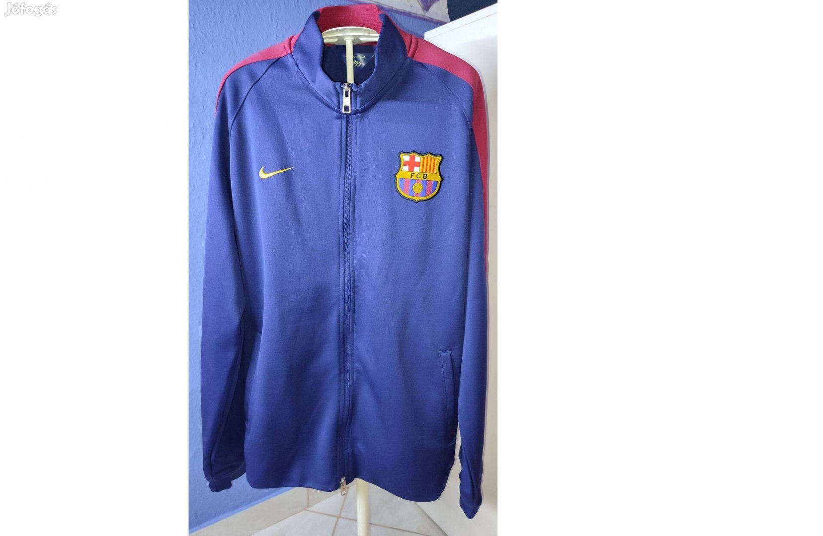 FC Barcelona eredeti Nike kék cipzáras pulóver (L-es)