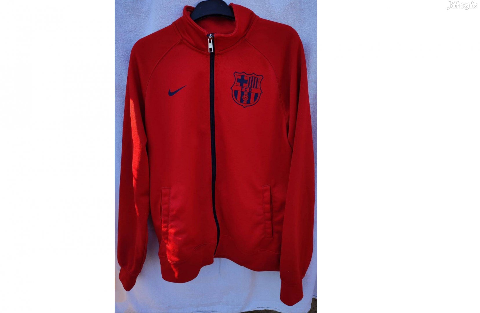 FC Barcelona eredeti Nike piros cipzáras pulóver (M-es)