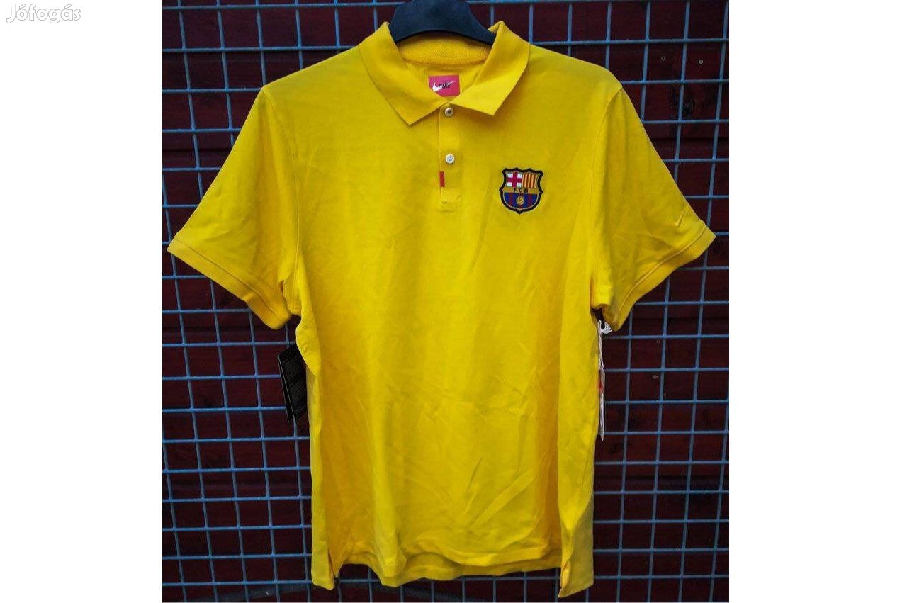 FC Barcelona eredeti Nike sárga galléros poló (L-es)