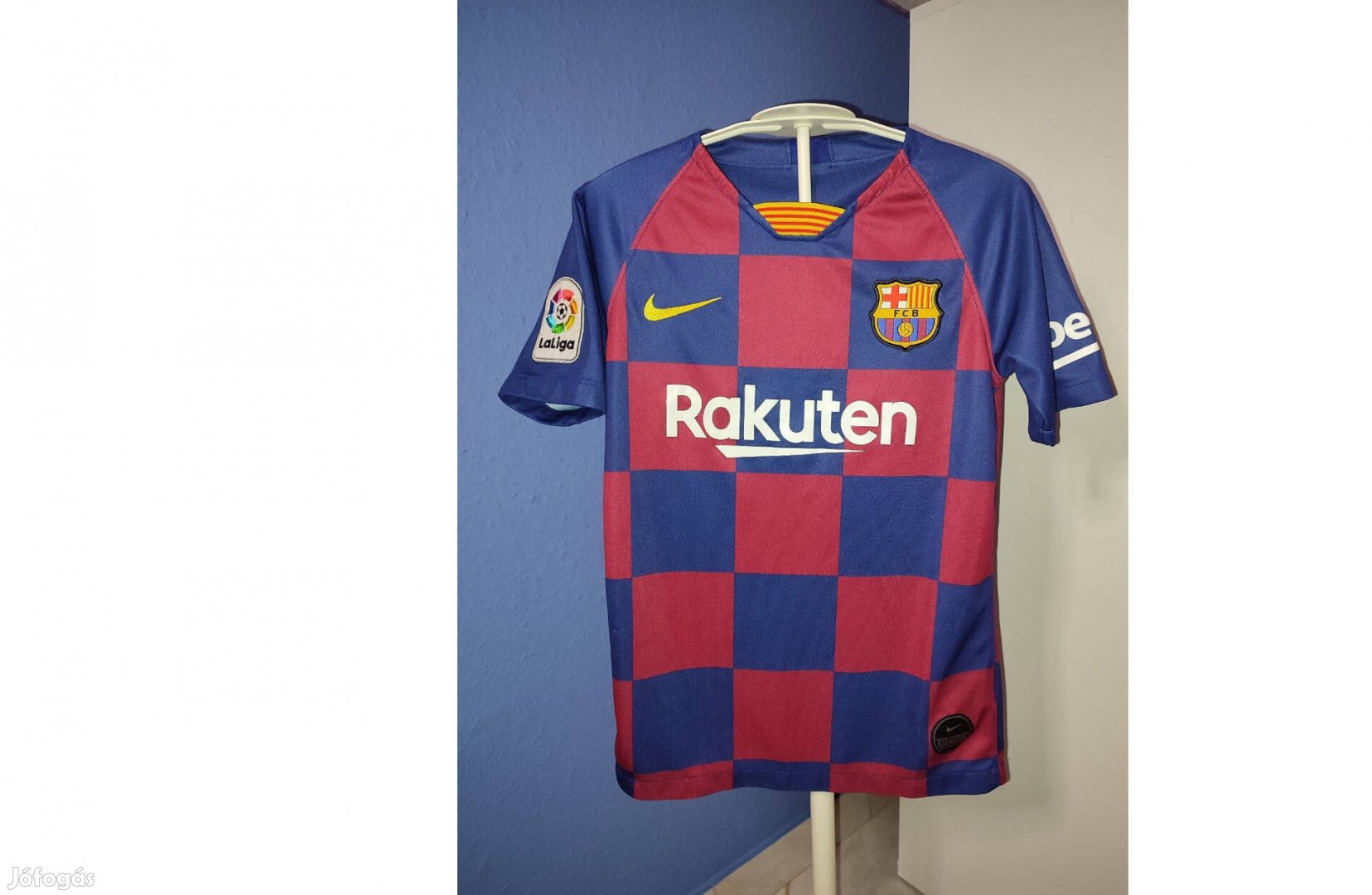 FC Barcelona eredeti adidas 2019-20 kockás gyerek mez (137-147) II
