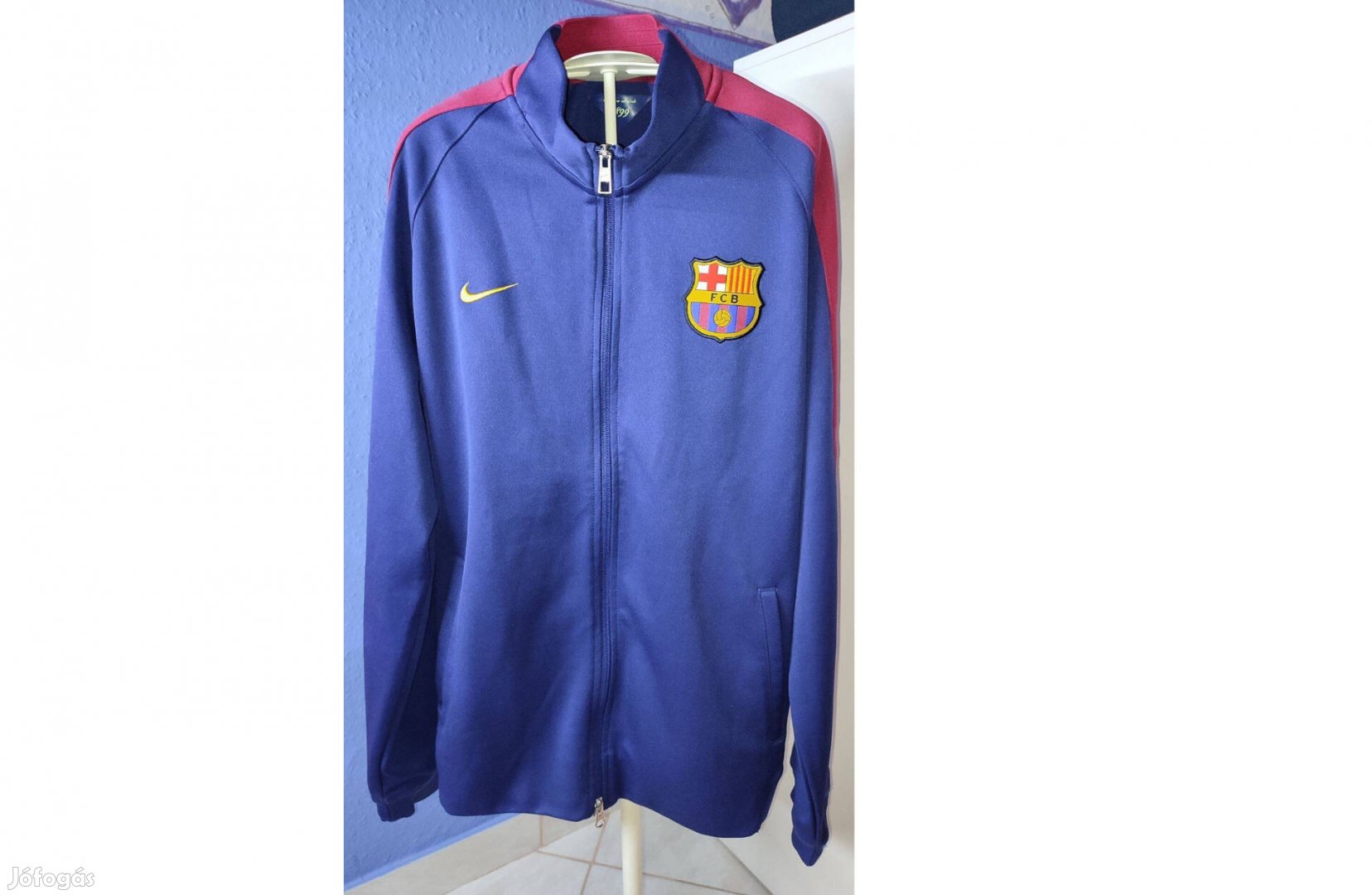 FC Barcelona kék eredeti Nike cipzáras pulóver (L)