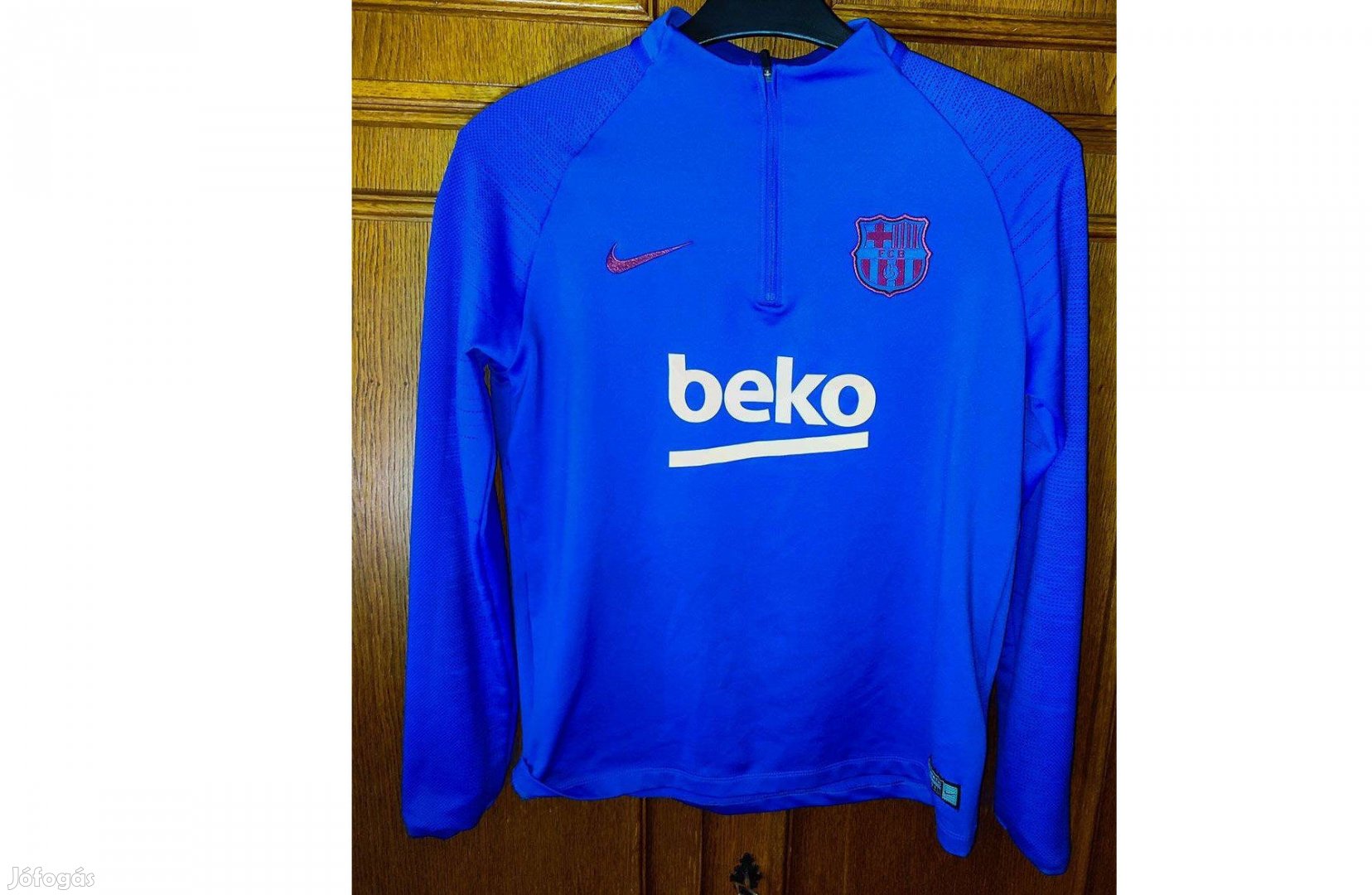 FC Barcelona kék eredeti Nike gyerek cipzáras nyakú felső (158-170)