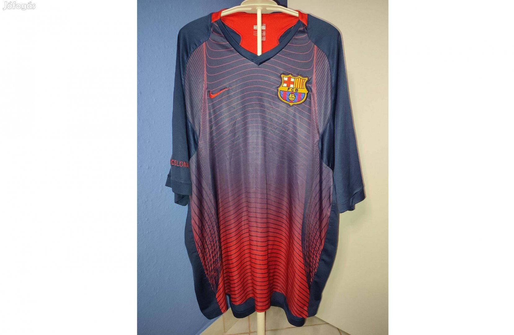 FC Barcelona sötétkék eredeti Nike edzőmez 2007-2008 (XL)