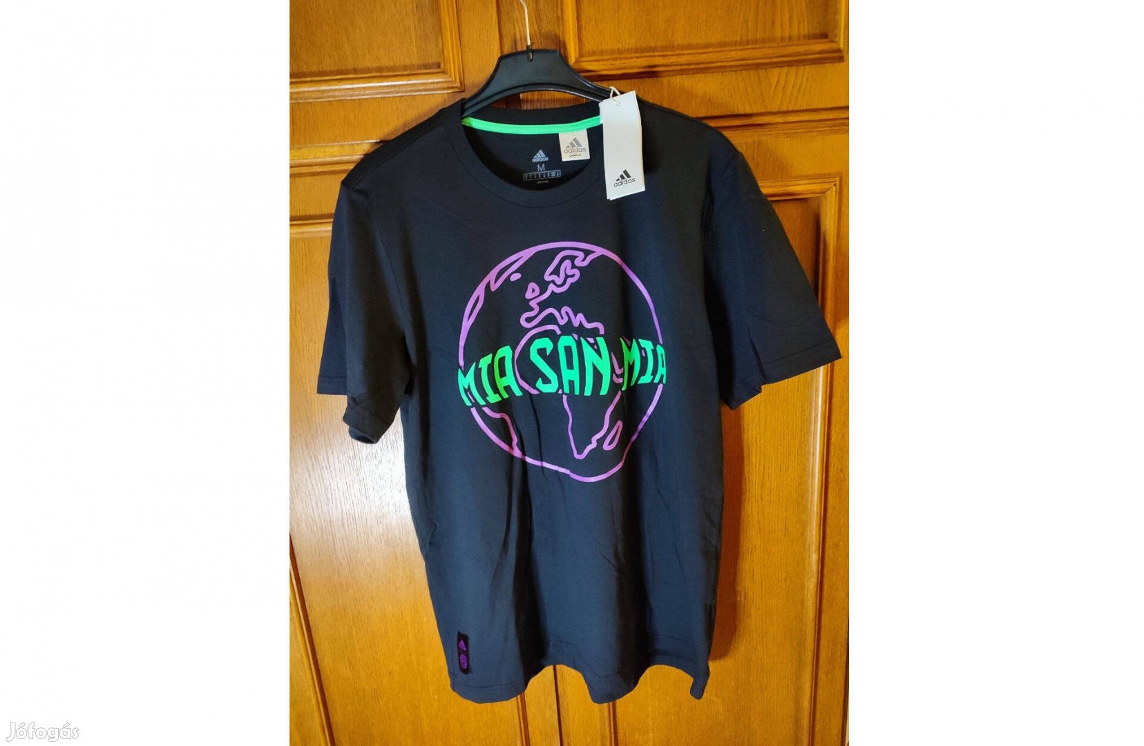 FC Bayern München Mia San Mia fekete eredeti adidas póló M