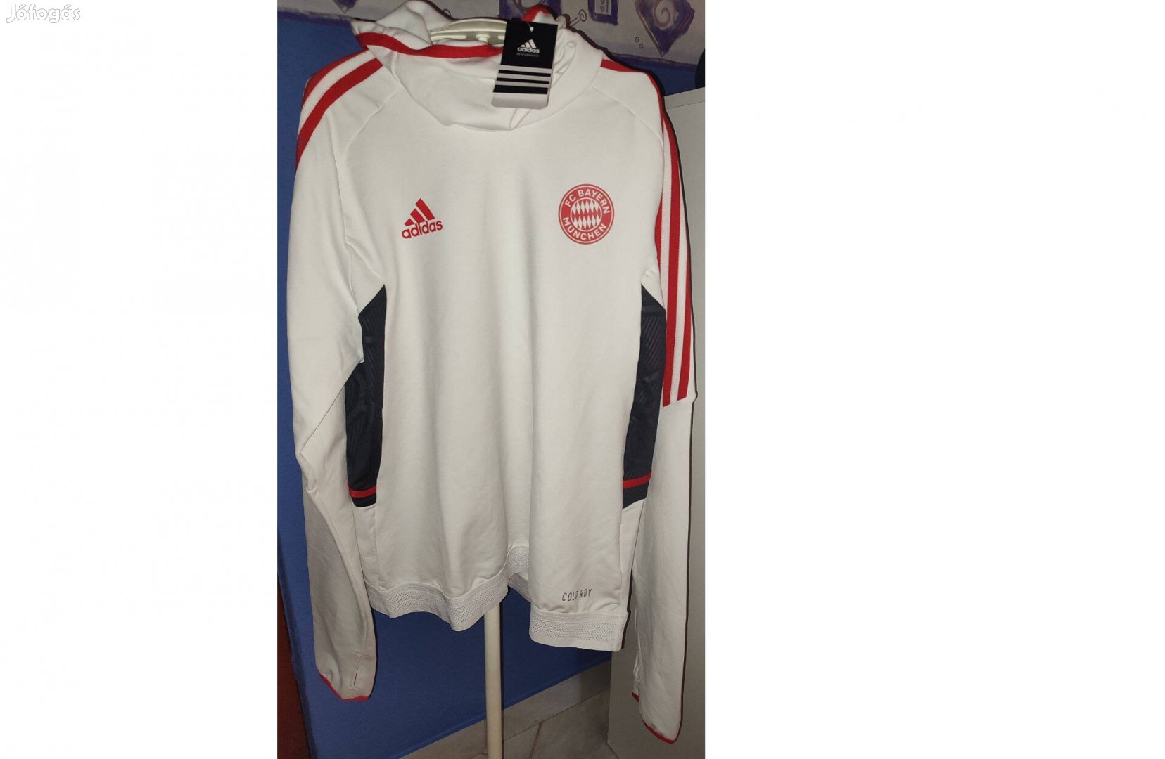 FC Bayern München eredeti adidas fehér magas nyakú felső (M)