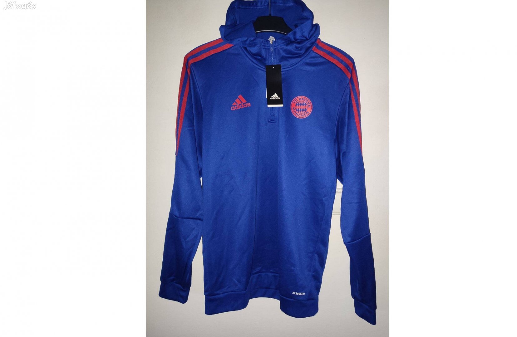 FC Bayern München eredeti adidas kék kapucnis pulóver (M)