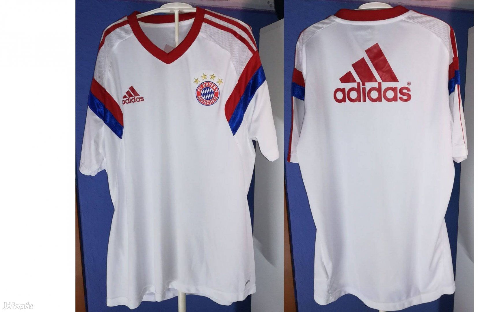 FC Bayern München fehér eredeti adidas edzőmez (L)