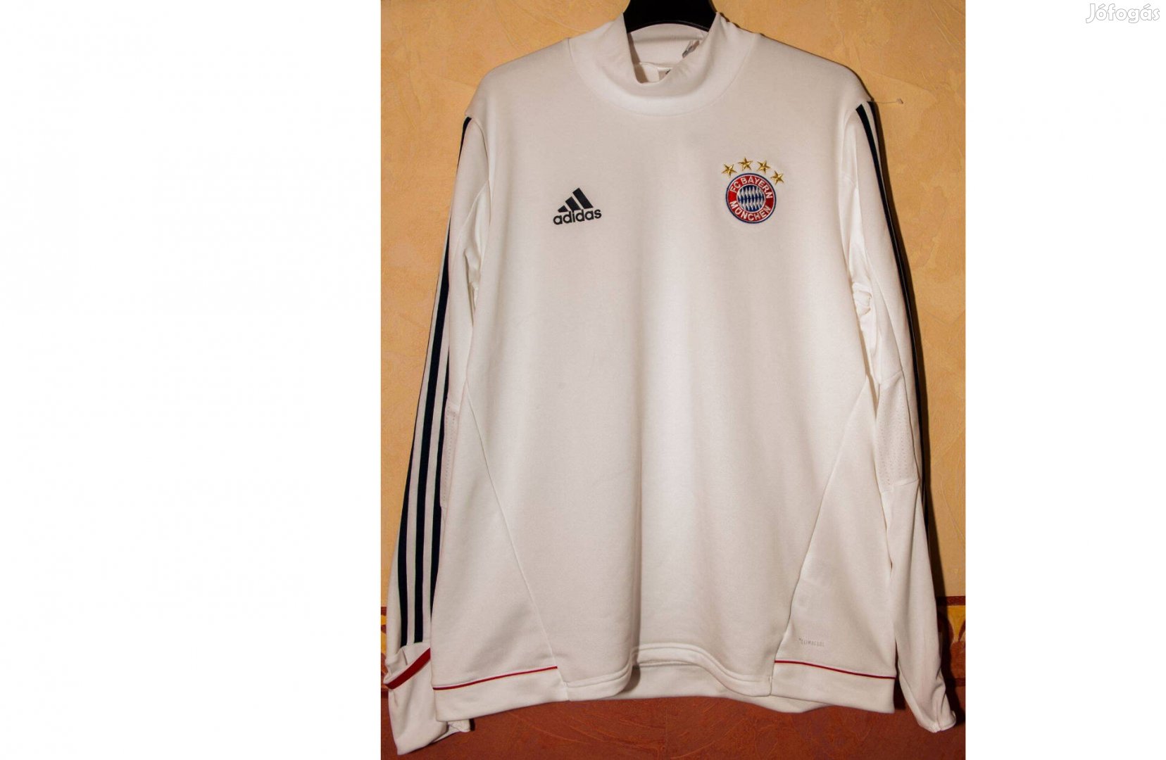 FC Bayern München fehér eredeti adidas magas nyakú felső (XL)