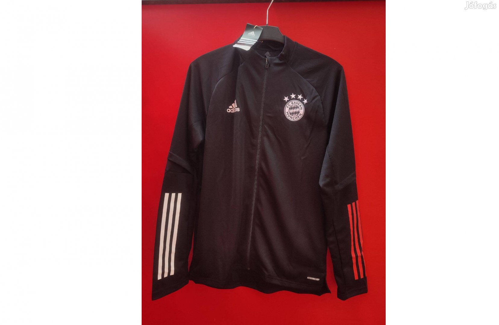 FC Bayern München fekete piros fehér eredeti adidas cipzáras felső (M
