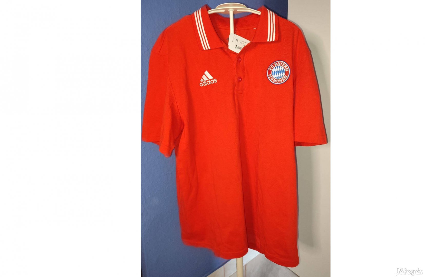 FC Bayern München piros eredeti adidas galléros póló (M)