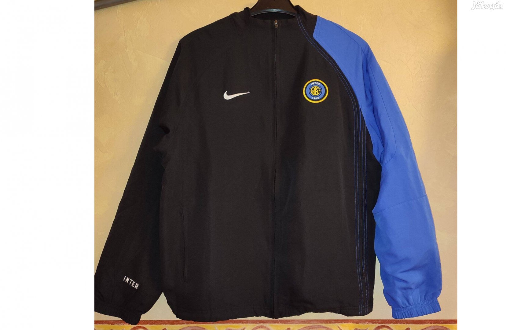 FC Internazionale fekete kék 2004-2005 eredeti Nike cipzáras felső S