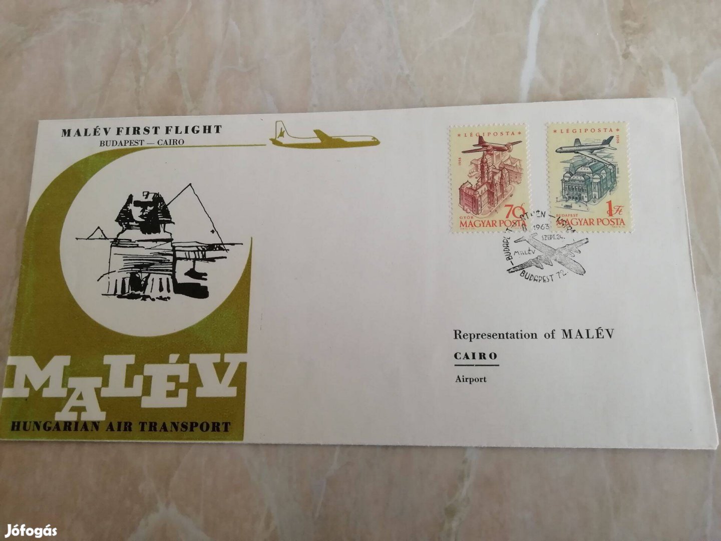 FDC Kairóba 1963-as Első Maléves Légijárat