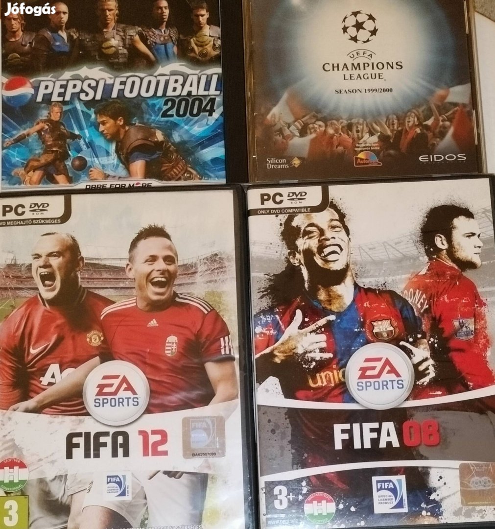 FIFA 12, FIFA 08, UEFA 1999, Pepsi 2004, pc játék egyben 