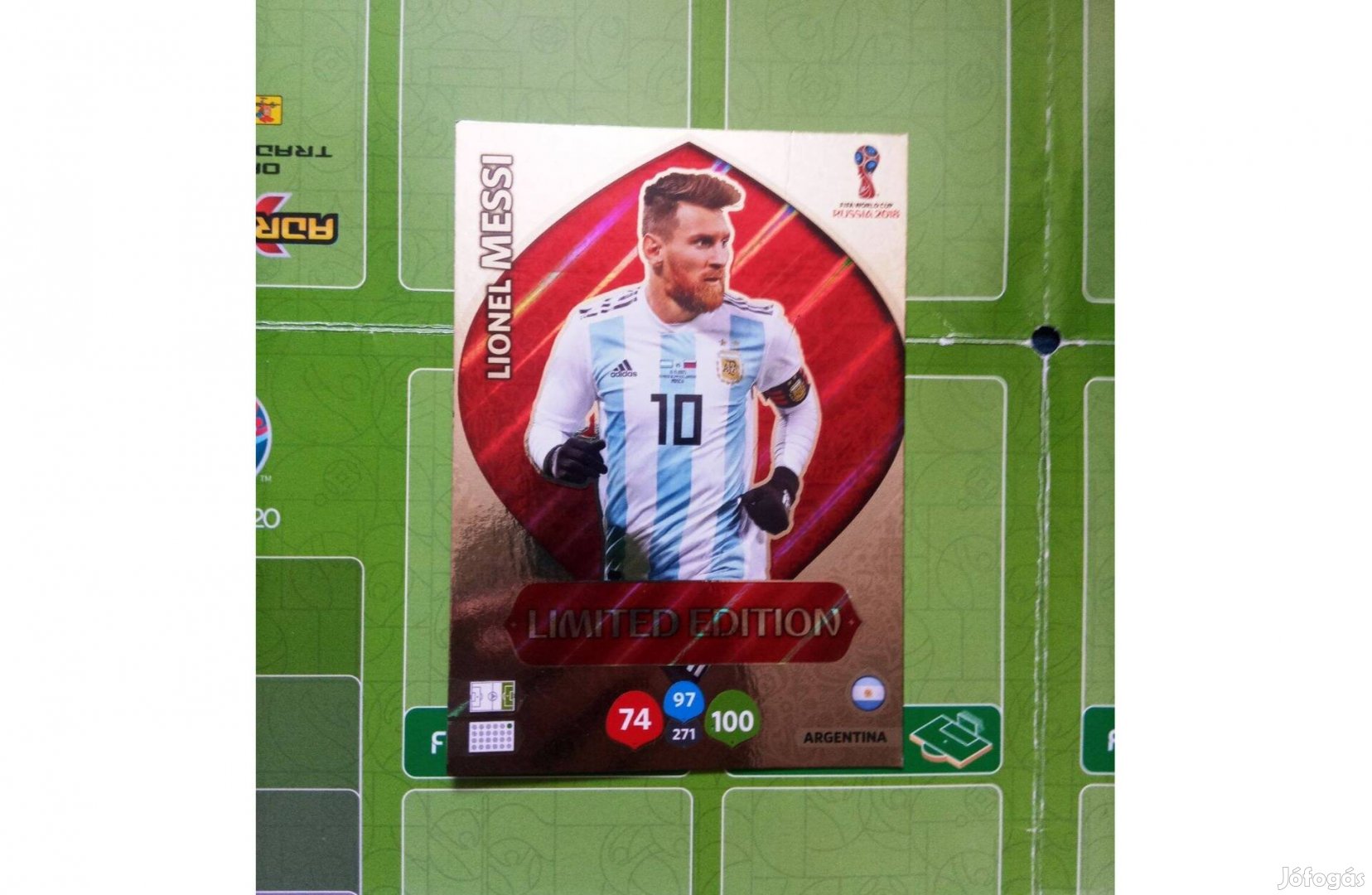 FIFA World Cup 2018 Adrenalyn Messi XXL Limited focis kártya