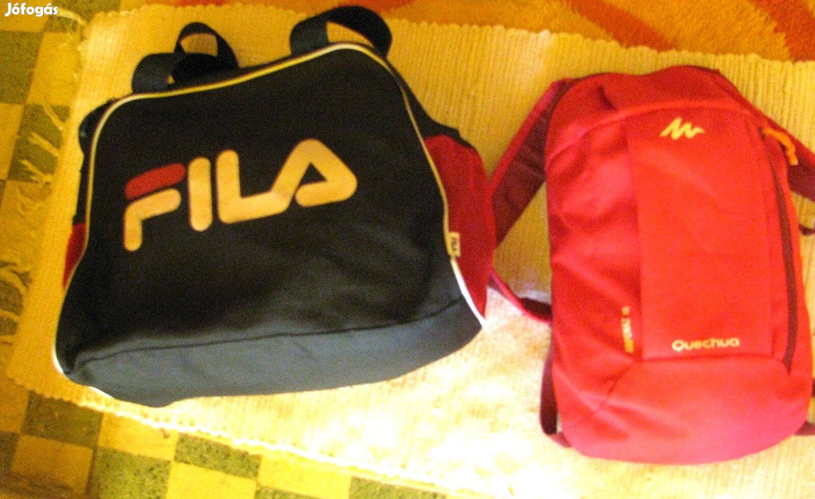FILA táska 36x28x22, és piros Hátizsák 42x24 egyben szép állapot
