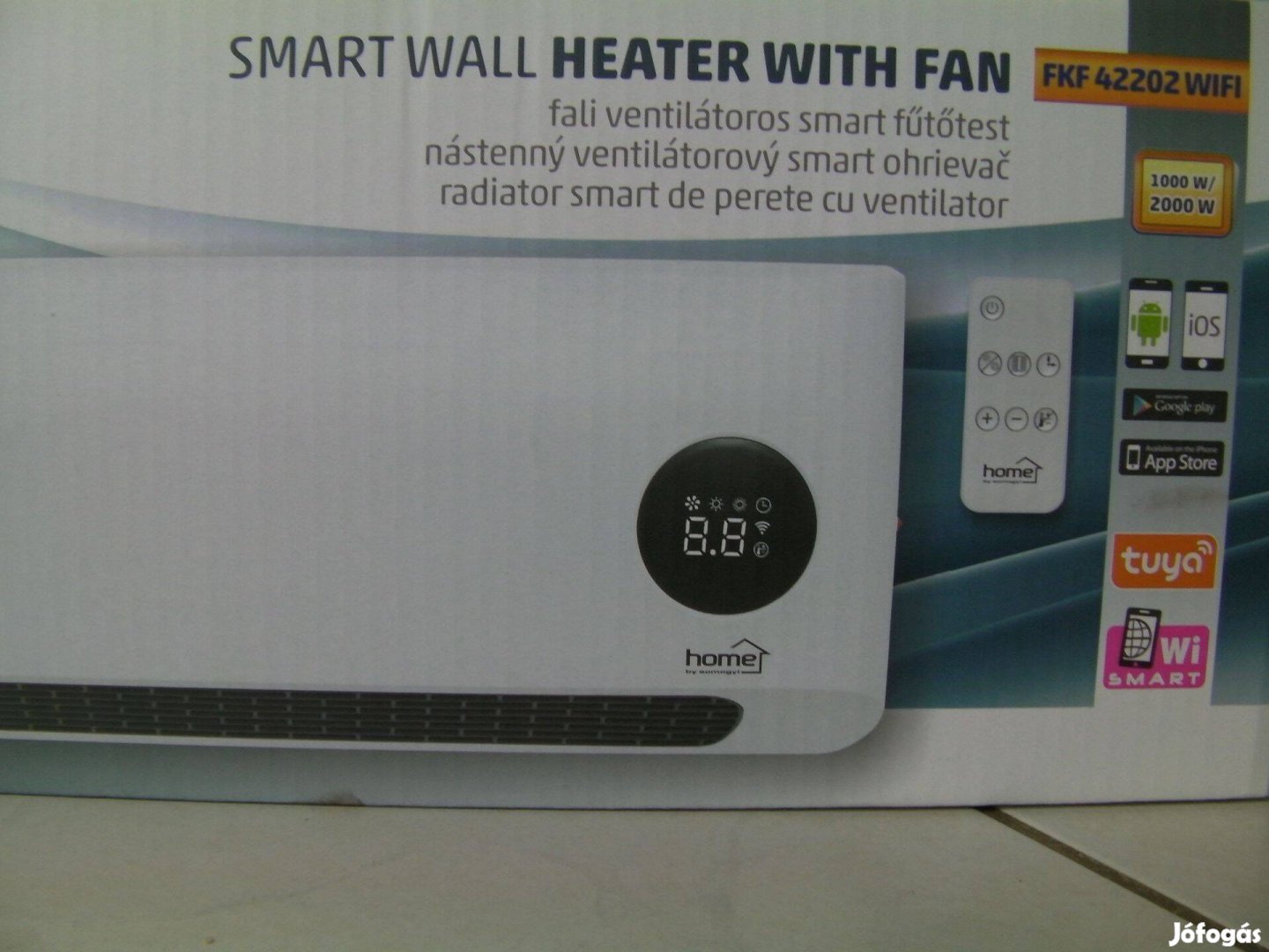 FKF42202WIFI fali ventilátoros SMART fűtőtest, 1000W/2000W,