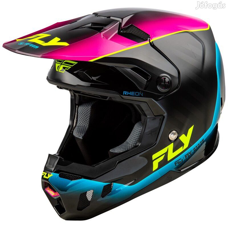 FLY RACING Formula CC L.E. Underglow bukósisak - Szürke/Rózsaszín/Kék