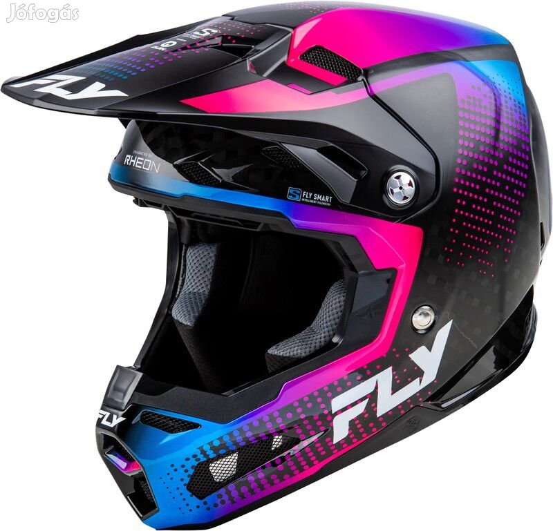 FLY RACING Formula S Carbon Protocol bukósisak - Fekete karbon/Kék/Róz