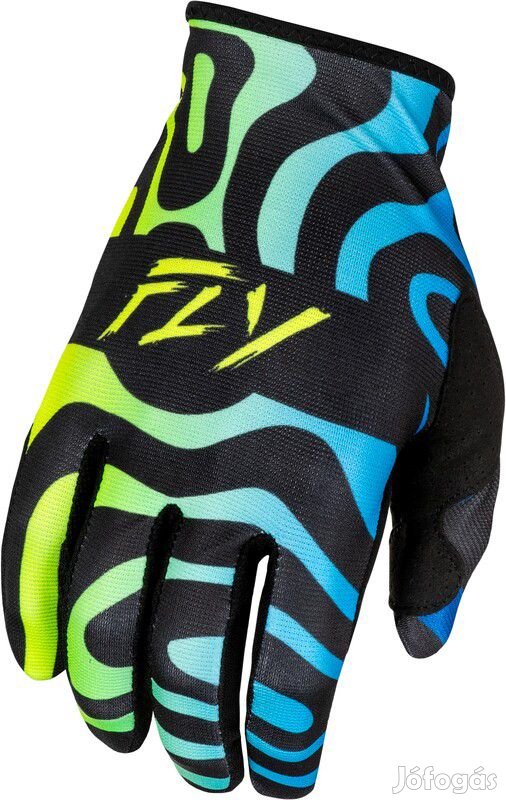 FLY RACING Lite S.E. Zen kesztyű - Fekete/Kék/Magas láthatóságú