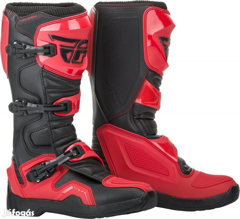 FLY RACING Maverik csizma piros/fekete, 09-es méret