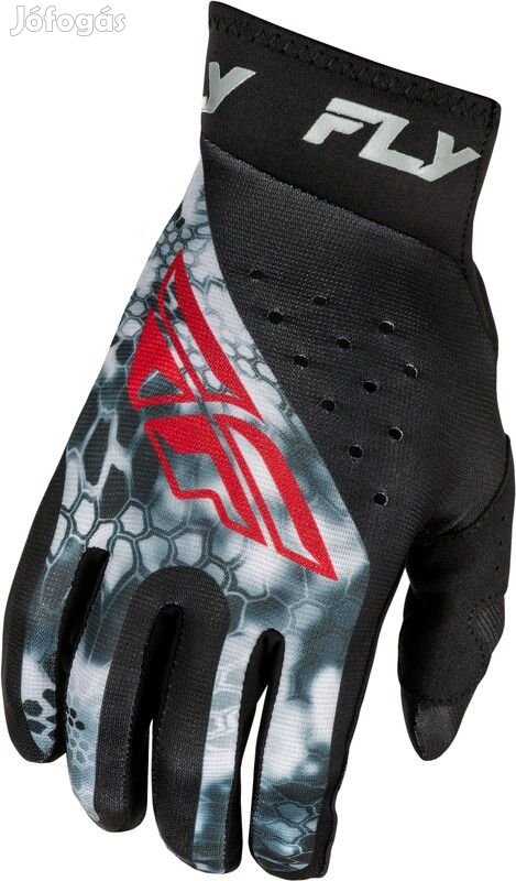 FLY RACING Pro Lite Kryptek kesztyű - Fekete/Piros/Szürke