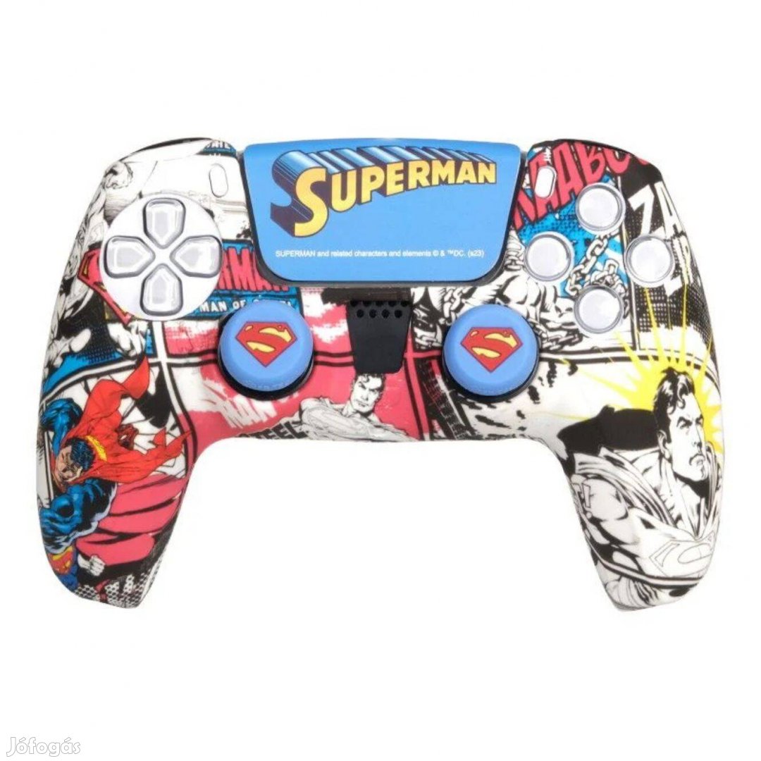 FR-TEC Superman PS5 gumiborítás+analóg kupak (FR-TEC Supps5CK), új
